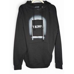 The 1975 Hoodie Mens Large Black Graphic Pullover Sweatshirt